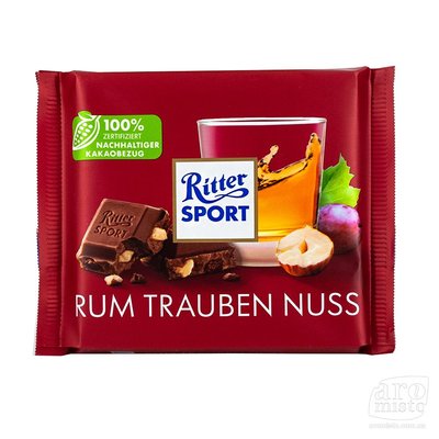 Шоколад Ritter Sport Rum Trauben Nuss 100 г 111310 фото
