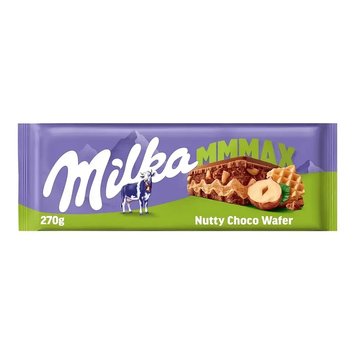 Шоколад Milka MMMAX Nutty Choco Wafer Фундук і Вафлі 270 г 7622201677879 фото