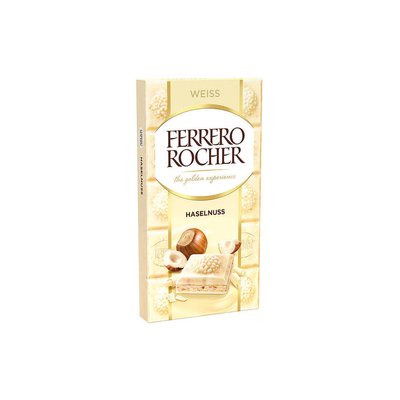 Білий шоколад Ferrero Rocher Haselnuss White Chocolate з лісовим горіхом 90 г 112371 фото
