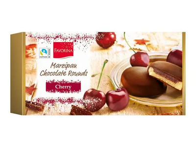 Цукерки Favorina Marzipan Chocolate Rounds Cherry 300 г 111318 фото