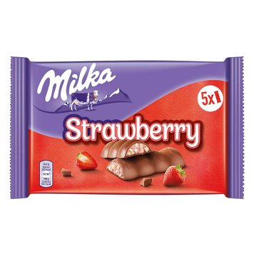 Шоколадні Батончики Milka Strawberry Полуниця 5 x 36.5 г 762210704757 фото