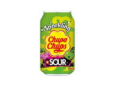 Газировка Chupa Chups Sparkling Sour Green Apple Extreme Sour Екстра кисле зелене яблуко 345 мл TM Chupa Chups Чупа Чупс США 111755 фото