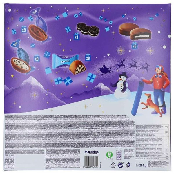 Адвент календар Milka Oreo Advent Calendar із цукерками та печивом 286 г 112383 фото