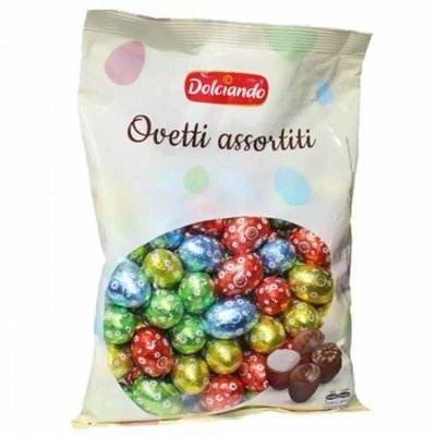 Цукерки Шоколадні Яйця Асорті Dolciando Ovetti Assortiti 850 г  111558 фото