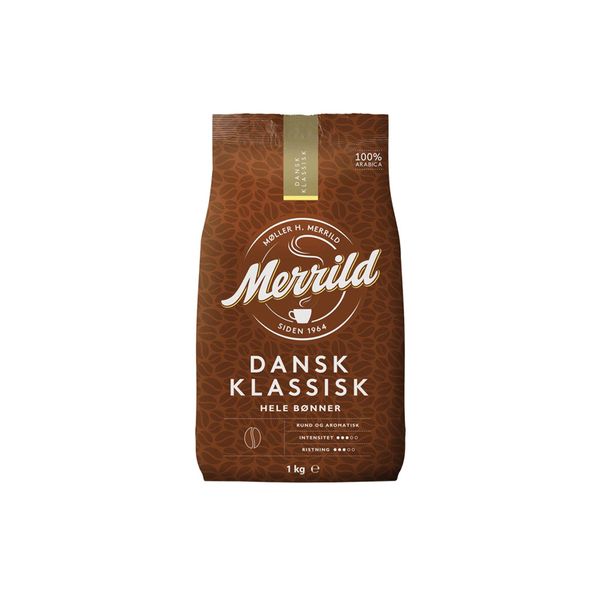 Кава в зернах Lavazza Merrild Dansk Klassisk 100% Арабіка середнє обсмаження 1000 г 112058 фото