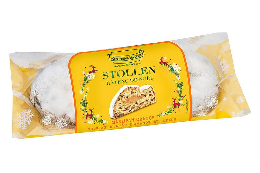 Штоллен марципановий Kuchenmeister Stollen Marzipan Orange з Апельсином 500 г 4101540756252 фото