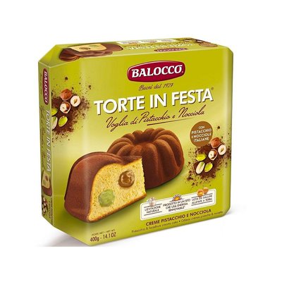 Итальянский кекс Balocco Torte in Festa Pistacchio e Nocciola Фисташки и Шоколад 400 г 112579 фото