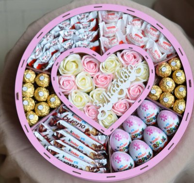 Большой круглый набор сердце «Розоваялюбовь» 111517 фото