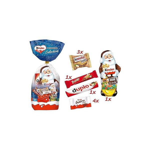 Новогодний набор сладостей Киндер Kinder Ferrero Selection с фигуркой Деда Мороза 199г 112146 фото