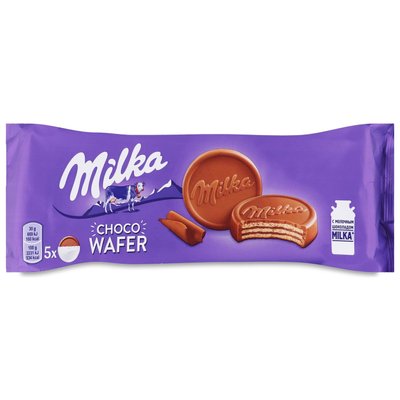Вафлі Milka Choco Wafer з какао в молочному шоколаді 150г 111568 фото