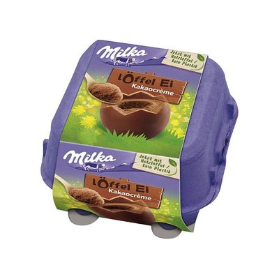 Шоколадные яйца Милка Milka Löffel Ei Kakaocreme с начинкой какао-крем 144 г 112498 фото