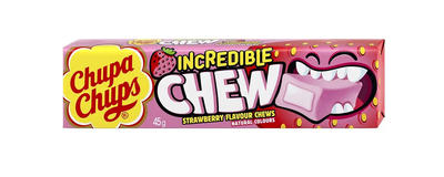 Жевательные конфеты Chupa Chups incredible Chew strawberry 45 г 111349 фото