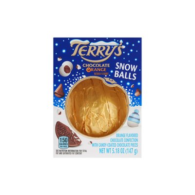 Апельсин шоколадный Terry's Snowballs Milk Chocolate Orange Зимняя коллекция 147 г 112364 фото